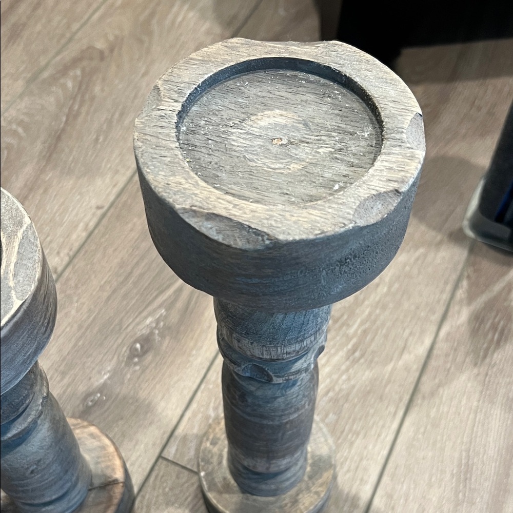 Rustic Wooden Candle Holders - Picture 3 of 8